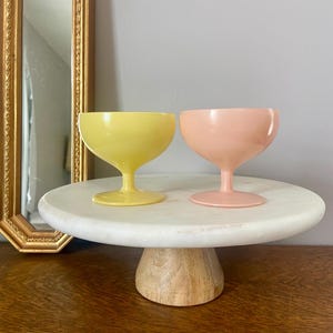 Vintage Anchor Hocking Rainbow Sherbet Cups – Pink & Yellow Pair