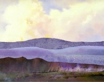 Misty Mountains Fabric Landscape Pattern
