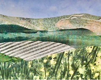 Farm Fields Fabric Landscape Pattern