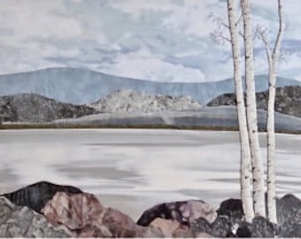 The Birches Fabric Landscape Pattern - Digital