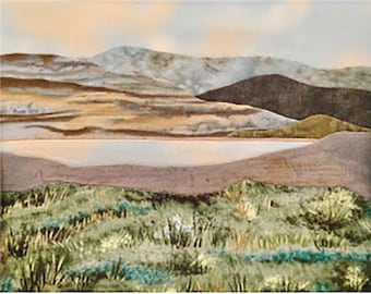 High Mountain Lake Digital Pattern - Fabric Landscape
