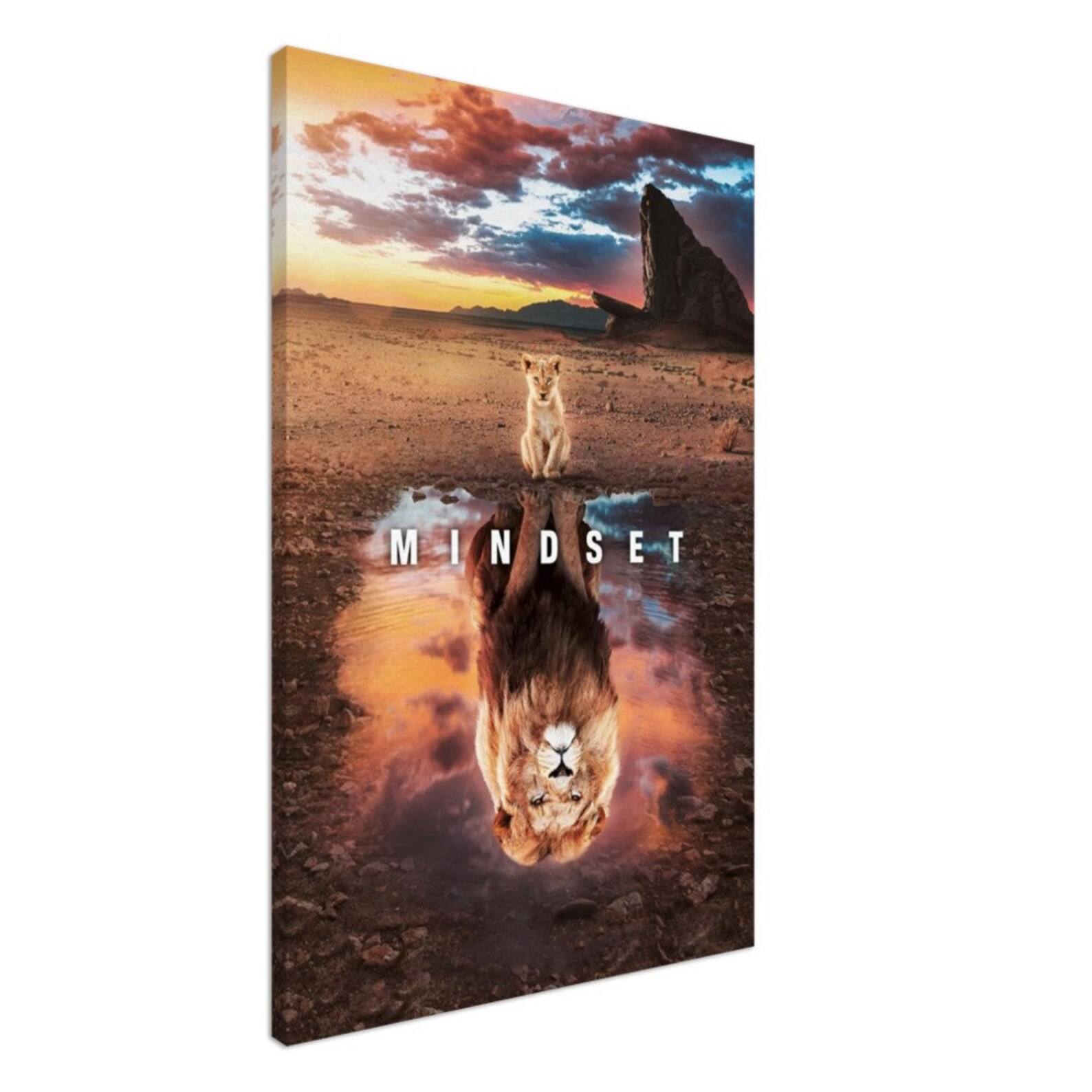 Lion Mindset is Everything Motivational Quote Canvas Print Etsy