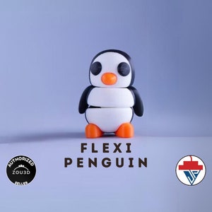 Flexi Penguin Keychain – 3D Printed Articulated Penguin Toy – Cute Fidget Gift – Flexible Penguin Keyring – Arctic Animal Lover Gift