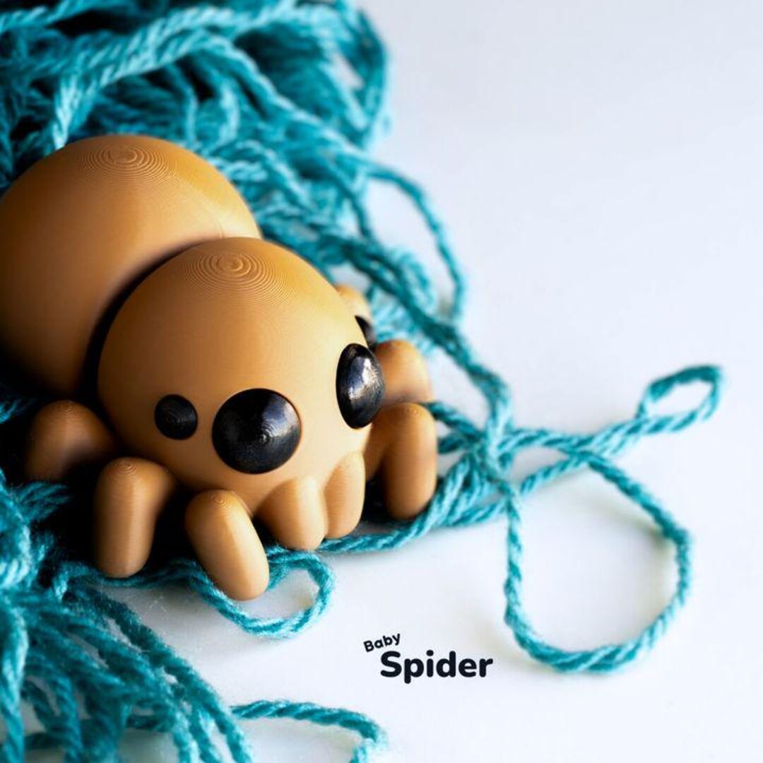 Flexi Spider Keychain – 3D Printed Articulated Spider Toy – Creepy Cute ...