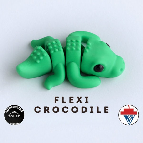 Porte-clés flexible en crocodile | Porte-clés pliable en forme de reptile | Impressions de Jago