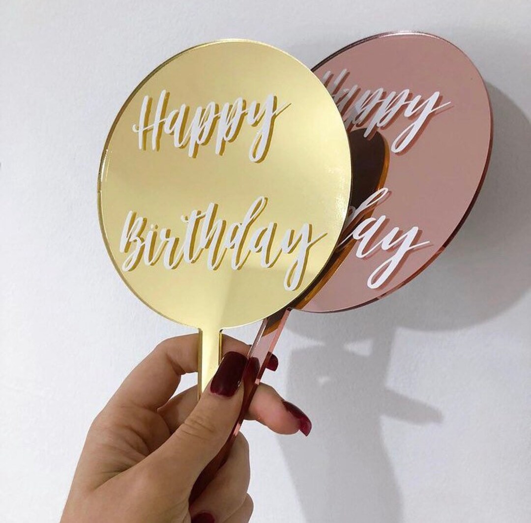 Mirrored Cake Topper - Etsy