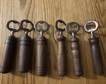 Hand-Turned Walnut Bottle Opener