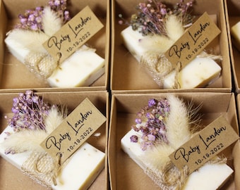 Wedding Party Favors for Guests in Bulk, Rustic Soap for Bridal Shower or Baby Shower, Personalized Mini Soaps, Unique Thank you Gifts