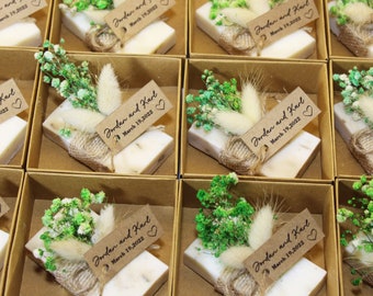 Wedding Party Favors for Guests in Bulk, Rustic Soap for Bridal Shower or Baby Shower, Personalized Mini Soaps, Unique Thank you Gifts