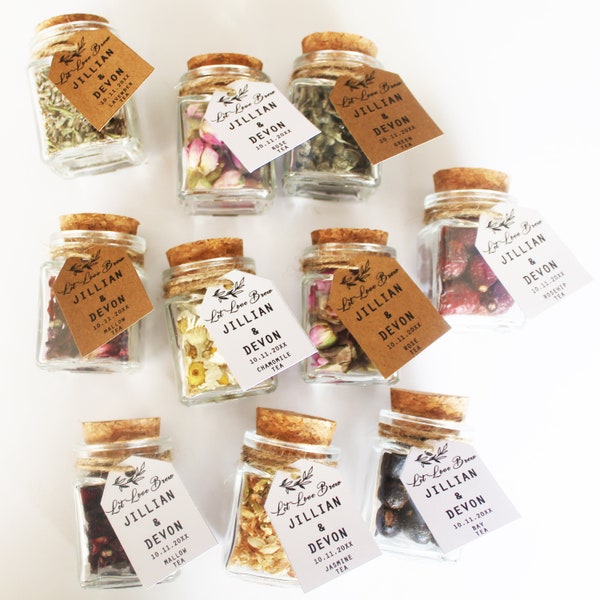 Bachelorette Tea Party Favors for Guest in Bulk, Loose Leaf Black Tea, Tea Party Favor, Tea Jars, Bridal Tea Party, Unique Thank you Gifts