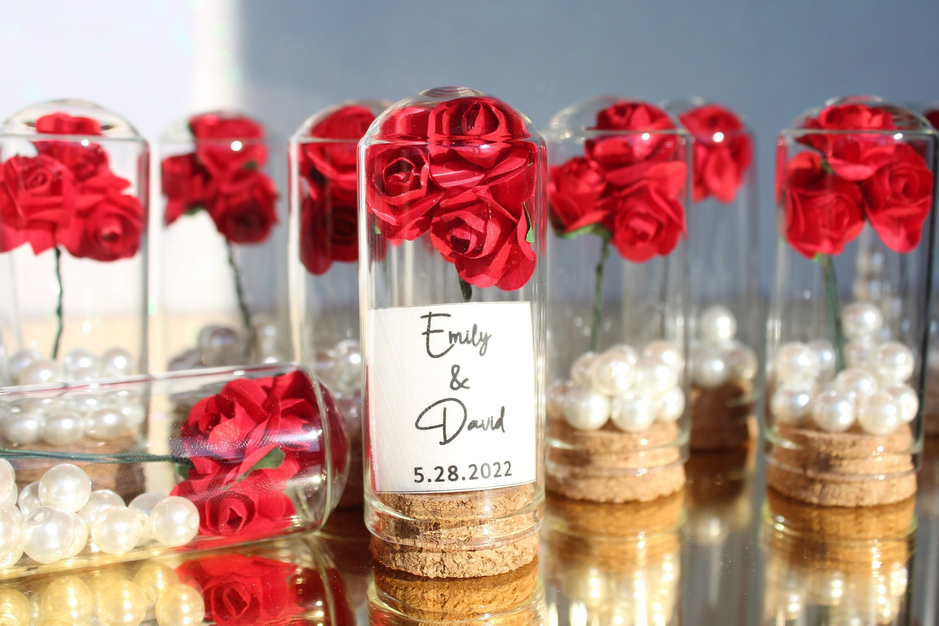 Beauty and the Beast Mini Glass Favors Rose Dome Favors - Etsy