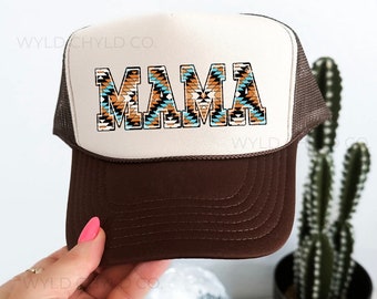 Western Print Cowgirl Trucker Hat, Cowboy Trucker Hat, Cute Cowgirl Hat, Otto Foam Trucker Cap