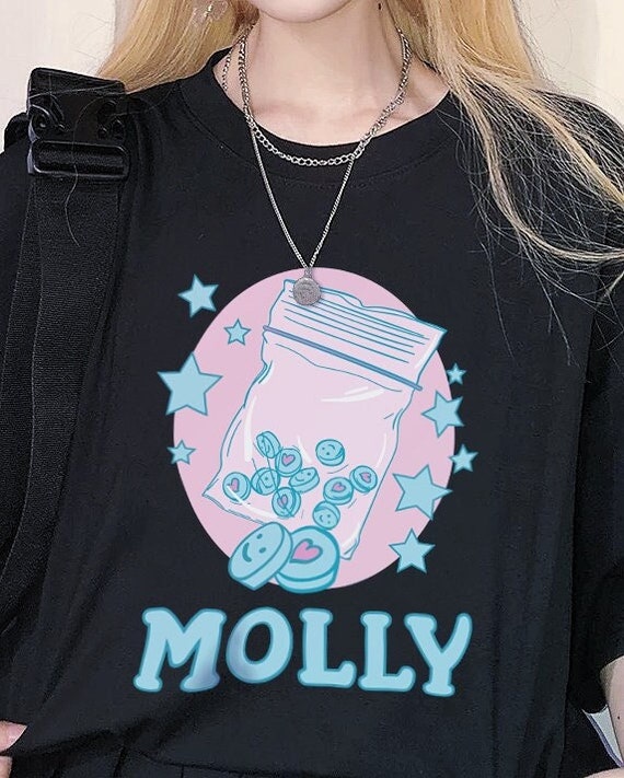 Molly Ecstasy MDMA Shirt, Aesthetic Pastel Tee, Cute Rave Outfit, Gift for Edgy Hippy Trippy Girl, Anime Japan Egirl