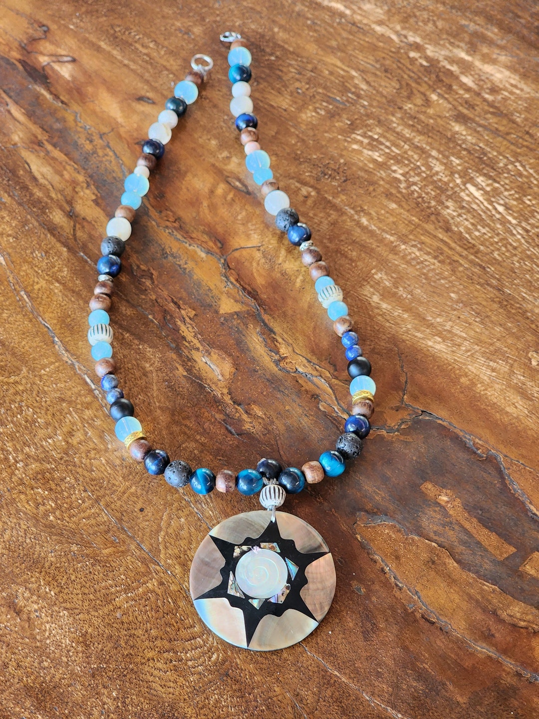 100yr Old Monk Thread Blue Shining Star Necklace - Etsy