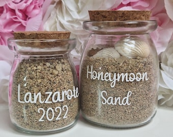 Honeymoon Gifts, Personalised Gift, Beach Wedding Gift, Sand Keepsake, Keepsake Jar, Personalised Bottle, Destination Wedding, Memory Jar