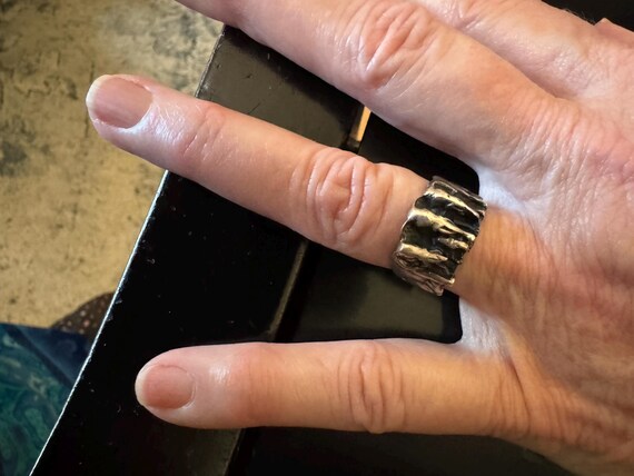 Sterling Silver Elephant Ring: Size 8.5 Statement… - image 6