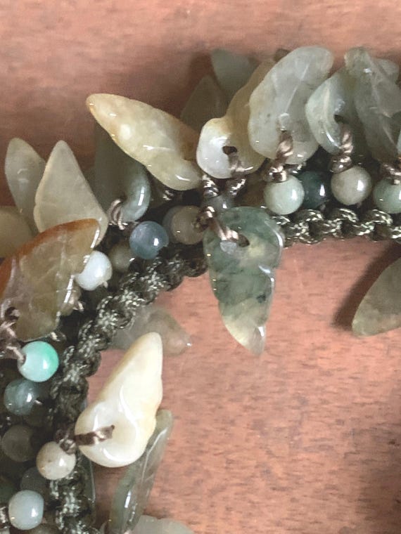 jade bracelet with macramé - image 1