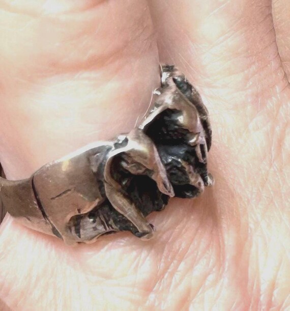 Sterling Silver Elephant Ring: Size 8.5 Statement… - image 3