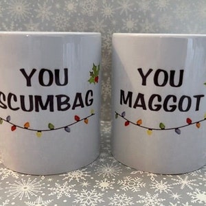 Christmas mug with popular phrases from the iconic song "Fairytale of New York"