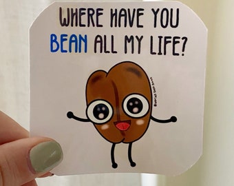 WorldsBestBean coffee shop sticker | coffee bean | coffee pun bean