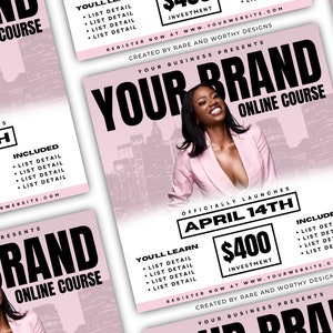 DIY Course Flyer | Canva Template | Editable Canva Flyer | Masterclass Flyer | Online Course Flyer Template | Training Course Flyer Template