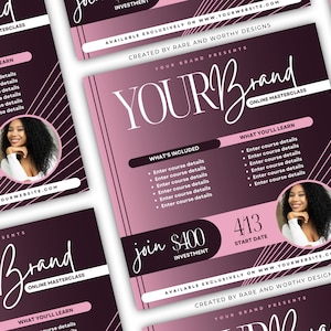 DIY Course Flyer | Elegant Masterclass Flyer | DIY Canva Template | Editable Canva Flyer | Training Course Flyer Template | Online Class Ad