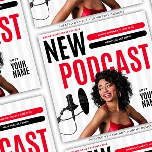 DIY Podcast Flyer | Canva Template | Editable Canva Flyer | Talk Show Flyer | New Online Podcast Flyer Template | Livestream Flyer Template