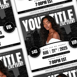 Upscale DIY Event Flyer | Canva Template | Editable Flyer | Conference Flyer | Livestream Template | High-End Event Flyer | Boss Brunch
