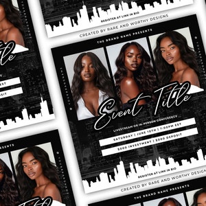 Upscale DIY Event Flyer | Canva Template | Editable Flyer | Conference Flyer | Livestream Template | High-End Event Flyer | Boss Brunch