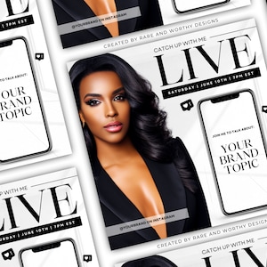 DIY Livestream Flyer | Canva Template | Editable Canva Flyer | Going Live Template | Livestream Graphic | Live Training Promo | Influencer