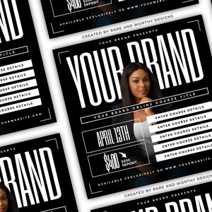 High-End Masterclass Flyer | DIY Course Flyer | DIY Canva Template | Editable Canva Flyer | Training Course Flyer Template | Online Class Ad