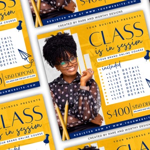 DIY Course Flyer | Canva Template | Editable Canva Flyer | Masterclass Flyer Template | Training Course Flyer Template | Online Class Ad