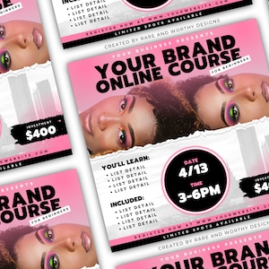 DIY Course Flyer | Canva Template | Editable Canva Flyer | Masterclass Flyer | Online Course Flyer Template | Training Course Flyer Template