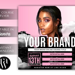 DIY Course Flyer | Canva Template | Editable Canva Flyer | Masterclass Flyer | Online Course Flyer Template | Training Course Flyer Template