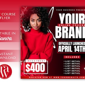 DIY Course Flyer | Canva Template | Editable Canva Flyer | Masterclass Flyer | Online Course Flyer Template | Training Course Flyer Template