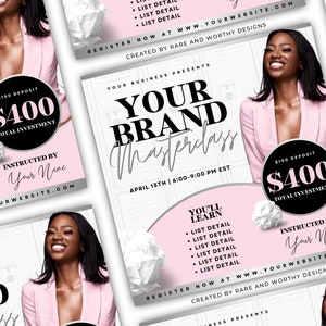 DIY Course Flyer | Canva Template | Editable Canva Flyer | Masterclass Flyer Template | Training Course Flyer Template | Online Class Ad