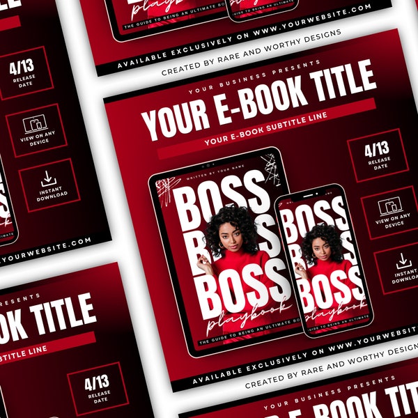 DIY E-Book Flyer | Canva Template | Editable Canva Flyer | Book Flyer Template | Ebook Flyer Template | Boss Ebook Flyer | Book Cover Flyer