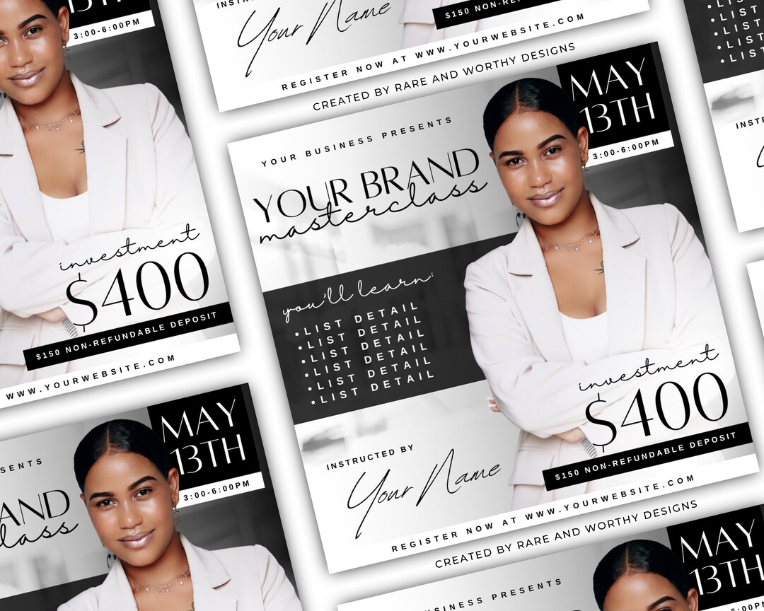 Example Master Class Flyer Editable Brand Masterclass Flyer Template (canva) - Etsy