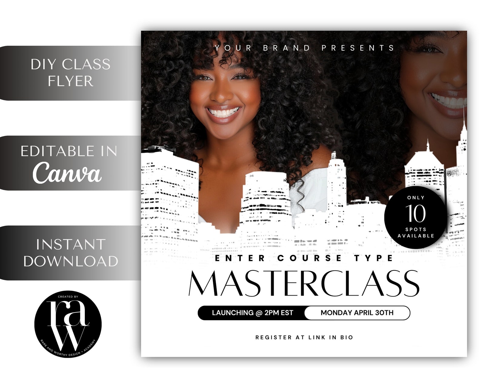 Masterclass Flyer Template: Editable Online Course Design (canva) - Etsy