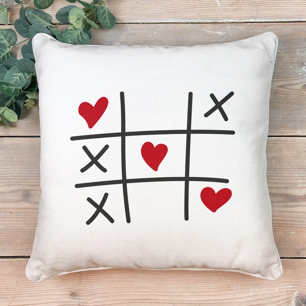 Valentine's Day Throw Pillow Cover - XOXO - 15" x 15" - Custom Linen Sublimation Pillow Case