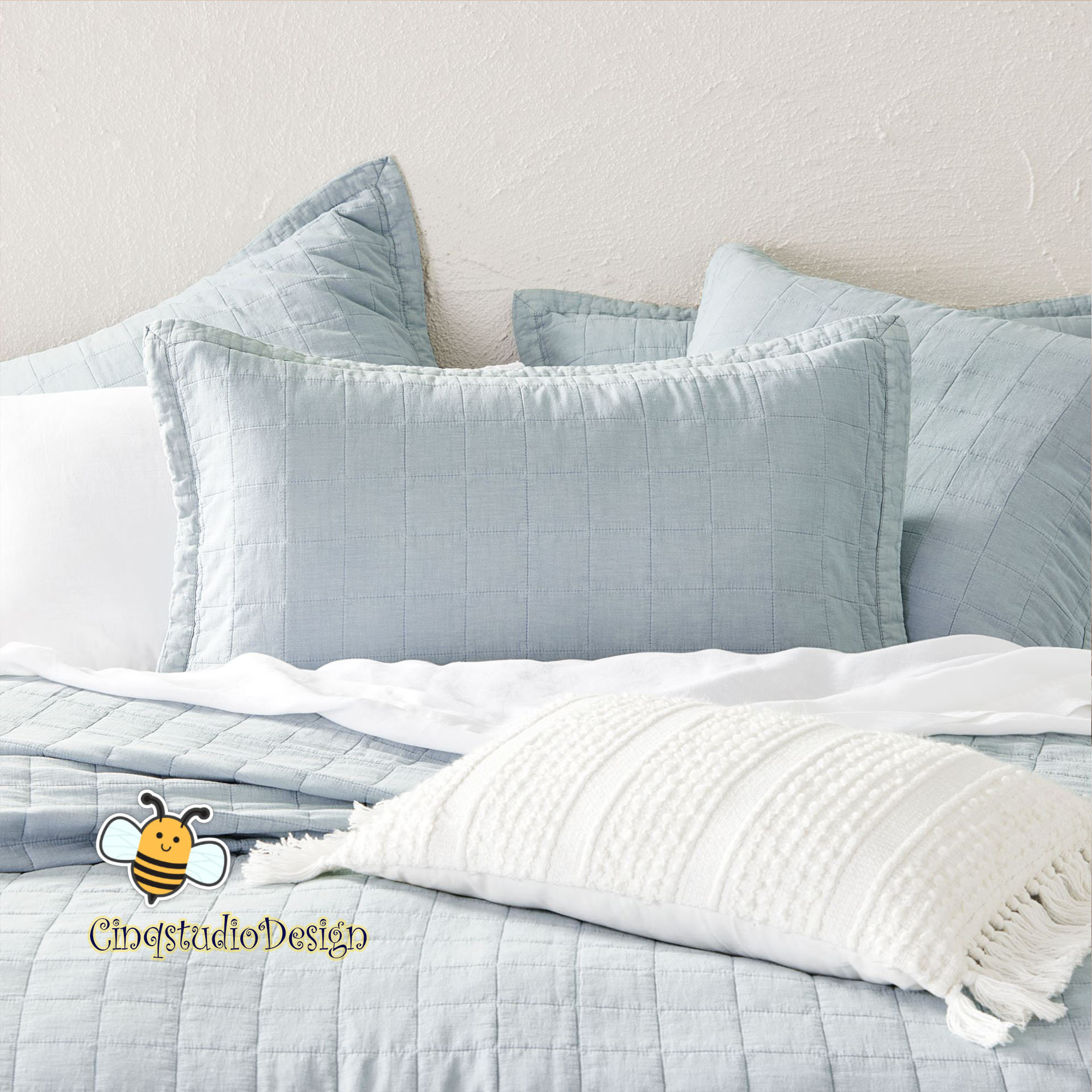 Linen Quilted Lumbar Pillow Covers Quilted Square Lumbar Etsy