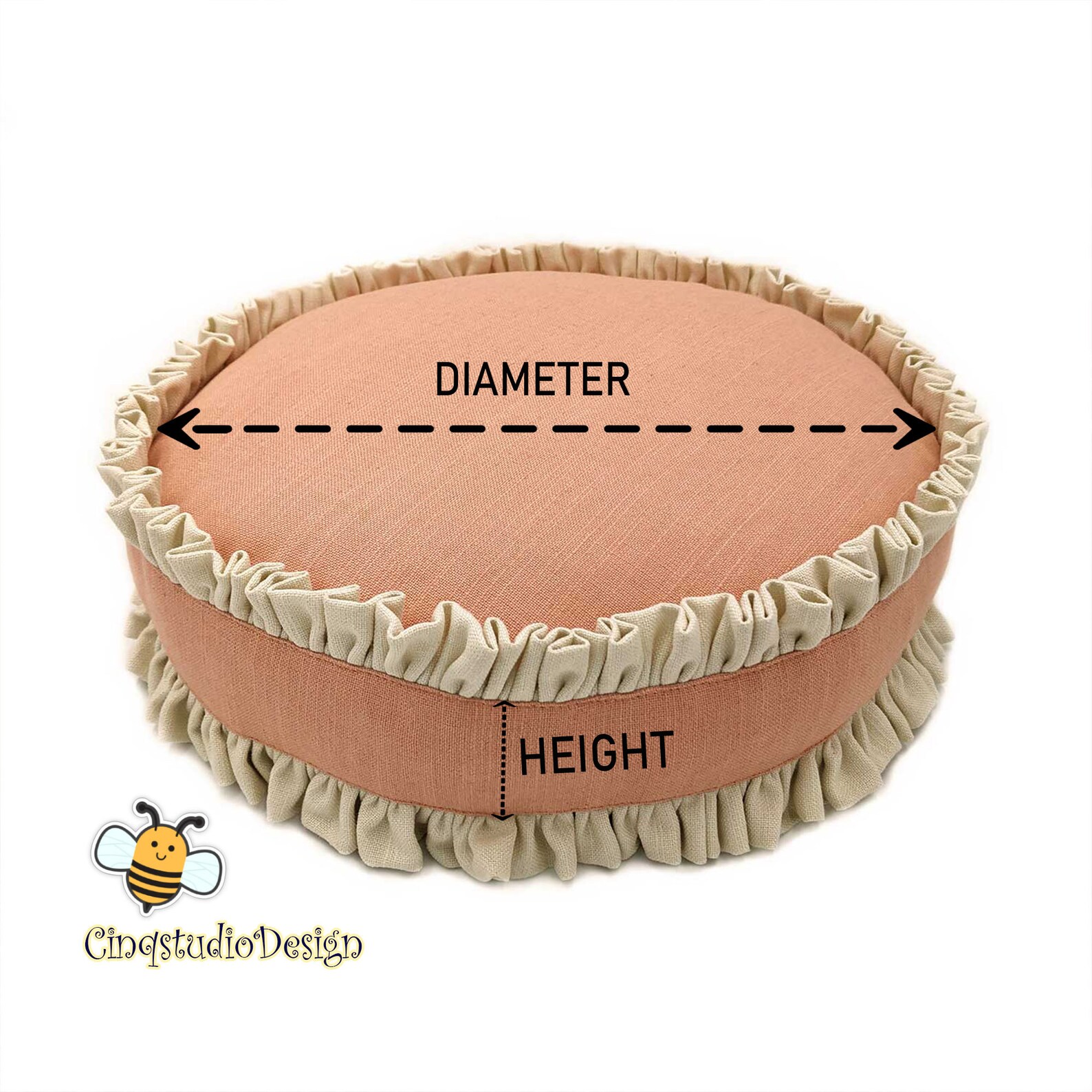 ONLY COVER Ruffled Round Cushion Covers Linen Seat Cushion Etsy