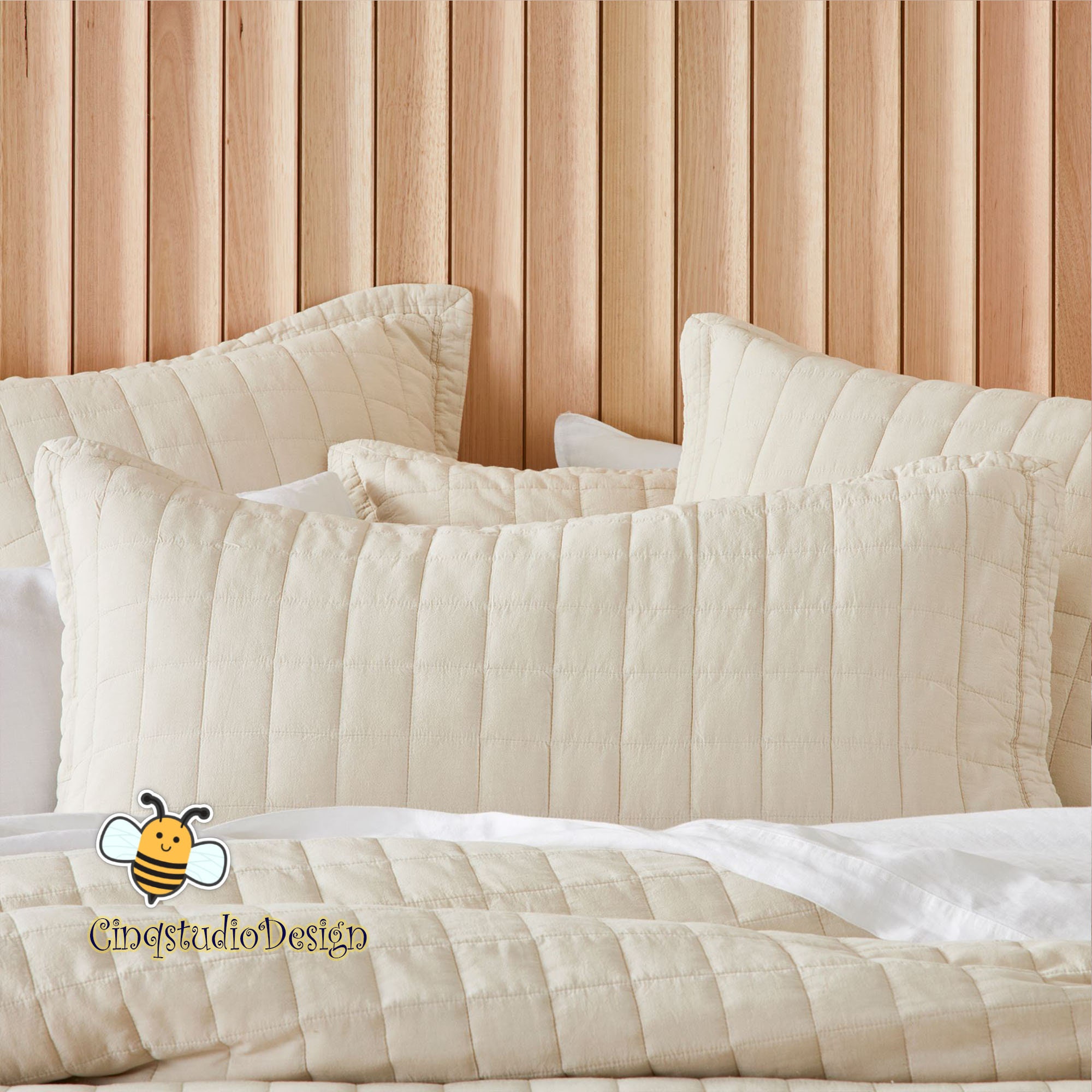 Linen Quilted Lumbar Pillow Covers Quilted Square Lumbar Etsy