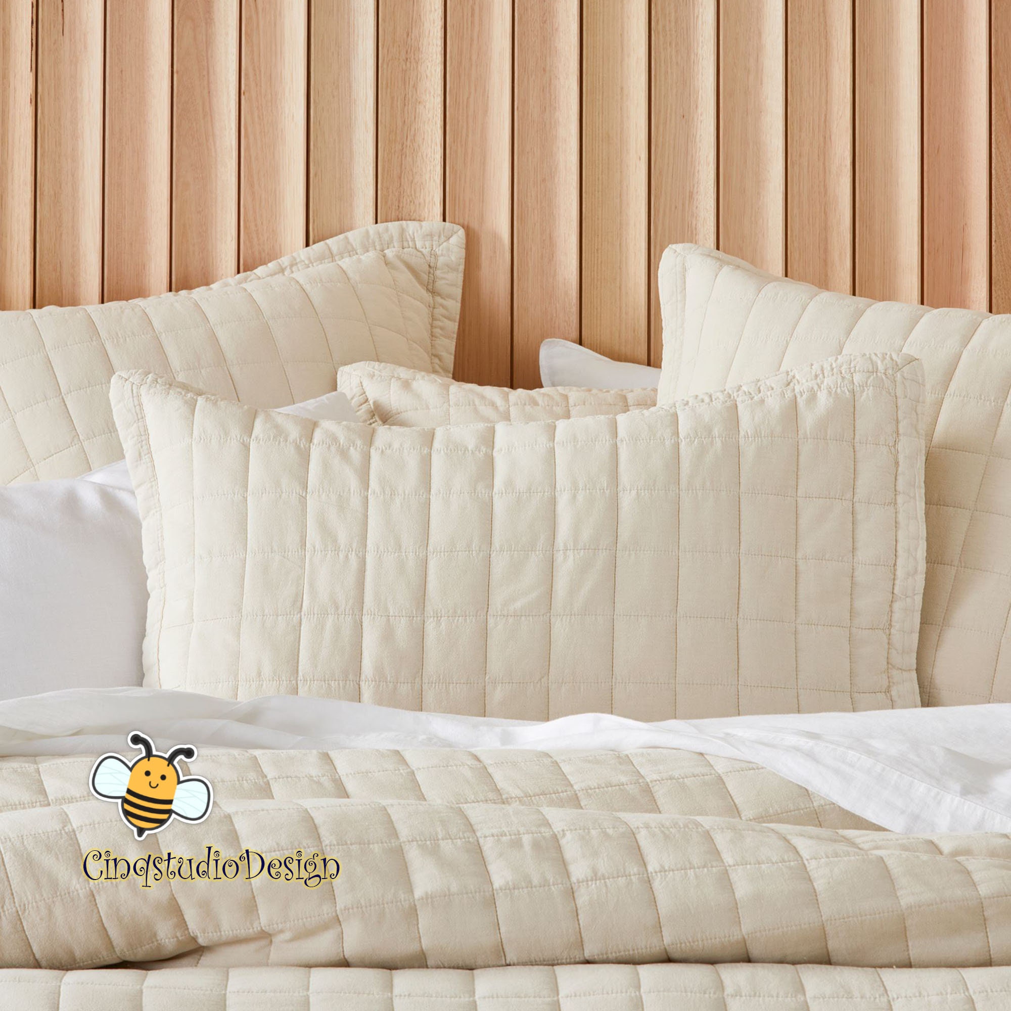 Linen Quilted Lumbar Pillow Covers Quilted Square Lumbar Etsy