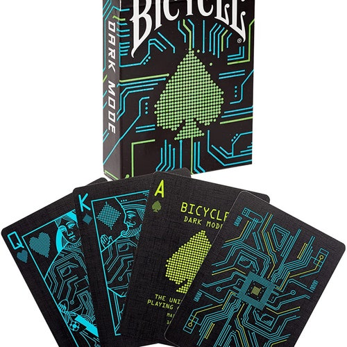 Bicycle Dark Mode Playing Cards Black Etsy