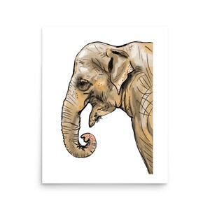 Asiatischer Elefant Natur Wildlife Art Illustration