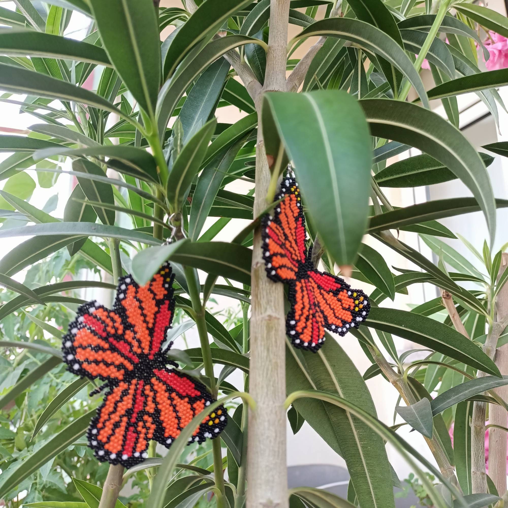 Butterfly Bead Earrings Large Butterfly Wings Earrings Bead Etsy