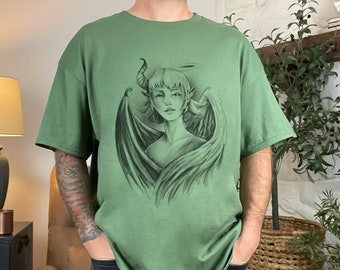 Engel en duivel T-shirt, Unisex Heavy Cotton Tee, Tee Shirt, Shirt, Tee, Angel and Devil, Graphic Tee, Graphic Shirt, Devil Shirt, Angel