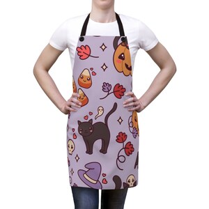 Halloween Apron, Cooking Apron, Baking Apron, Halloween Themed Apron, Witchy Apron, Ghost Apron, Spooky Apron, Cat Apron, Autumn Apron