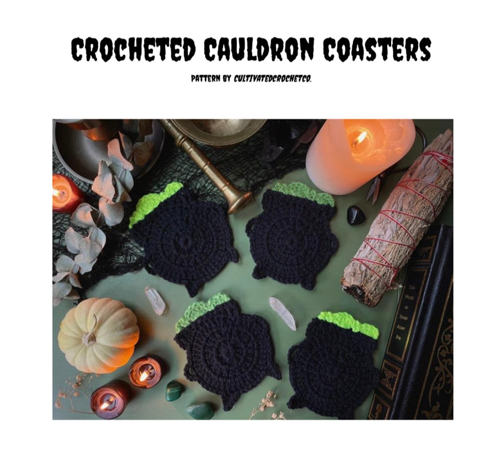 Crocheted Cauldron Coaster PATTERN Etsy